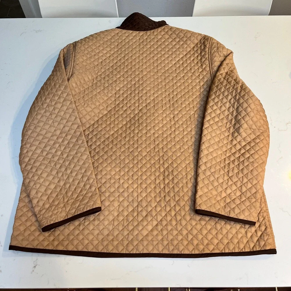 Sag Harbor Reversible Quilted Jacket Tan Brown Button Front Womens XL F23143 - Picture 8 of 12